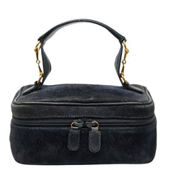 グッチ ホースビット バニティバッグ ポーチ 032.1705.0141 ネイビー スウェード レザー レディース GUCCI 【中古】
