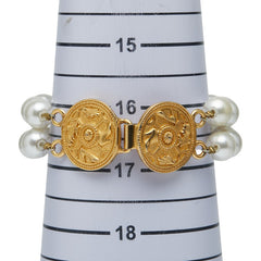 サルヴァトーレフェラガモ ブレスレット 2連 ゴールド メッキ フェイクパール レディース Salvatore Ferragamo 【中古】