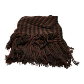 グッチ ボーダー フリンジ マフラー ブラウン ウール レディース GUCCI 【中古】
