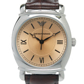 アルマーニ 腕時計 AR-9014L クオーツ ブラウン文字盤 ステンレススチール レザー レディース ARMANI 【中古】