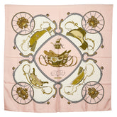 エルメス カレ90 SPRINGS スプリングス 馬車柄 スカーフ ピンク マルチカラー レディース HERMES 【中古】