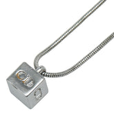 ディオール CDロゴ キューブ ネックレス シルバー メタル レディース Dior 【中古】