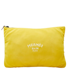 エルメス トゥルース フラット ネオバンGM ポーチ クラッチバッグ イエロー ポリアミド/エラスタン レディース HERMES 【中古】