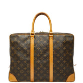 ルイ ヴィトン モノグラム ポルトドキュマン ヴォワヤージュ (旧) ビジネスバッグ M53361 ブラウン PVC レザー メンズ LOUIS VUITTON 【中古】