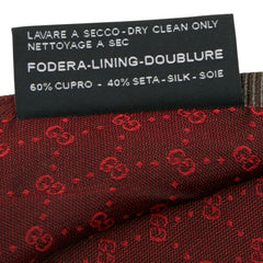 グッチ インターロッキング ストライプ ネクタイ レッド ブラウン シルク メンズ GUCCI 【中古】