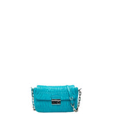 プラダ ナッパゴーフル チェーン ショルダーバッグ BT0939 ブルー レザー レディース PRADA 【中古】