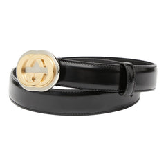 グッチ インターロッキングG ベルト サイズ:70/28 598092 ブラック レザー レディース GUCCI 【中古】