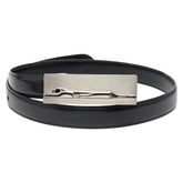 カルティエ パンテール ベルト ブラック シルバー レザー メタル メンズ CARTIER 【中古】