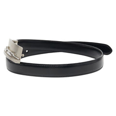 カルティエ パンテール ベルト ブラック シルバー レザー メタル メンズ CARTIER 【中古】