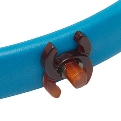 シャネル ココマーク ターンロック モチーフ カチューシャ ヘアアクセサリー ブルー レザー レディース CHANEL 【中古】