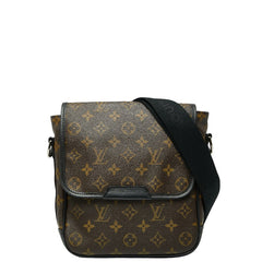 ルイ ヴィトン モノグラムマカサー バスPM ショルダーバッグ M56717 ブラウン ブラック PVC レザー レディース LOUIS VUITTON 【中古】