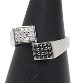 K18WG ホワイトゴールド ブラックダイヤ0.18ct ダイヤ0.12ct リング 指輪 レディース 11号 【中古】