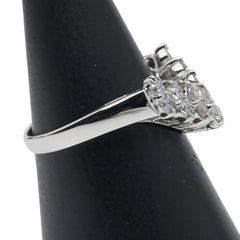 Pt900 プラチナ ダイヤ0.50ct V字 リング 指輪 レディース 11号 【中古】