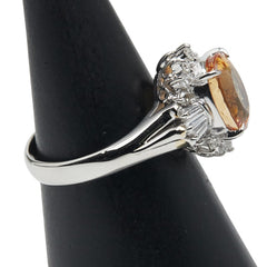 Pt900 プラチナ インペリアルトパーズ2.40ct ダイヤ0.41ct リング 指輪 レディース 11号 【中古】