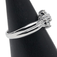 K18WG ホワイトゴールド ダイヤ0.50ct フラワー 花 モチーフ リング 指輪 レディース 9号 【中古】