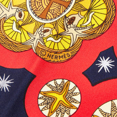 エルメス カレ90 LE ROY SOLEIL 太陽王 スカーフ ネイビー マルチカラー シルク レディース HERMES 【中古】