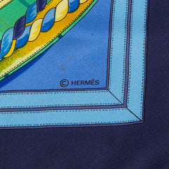 エルメス カレ90 GRANDE TENUE 馬の礼装 スカーフ ブルー マルチカラー レディース HERMES 【中古】