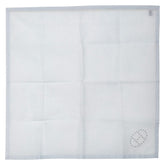 エルメス Hロゴ 刺繍 ハンカチ ライトブルー コットン レディース HERMES 【中古】