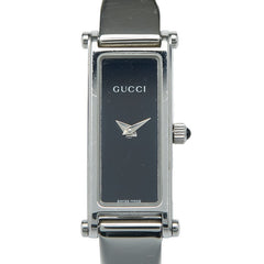 グッチ 腕時計 バングルウォッチ 1500L クオーツ ブラック文字盤 ステンレススチール レディース GUCCI 【中古】