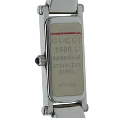 グッチ 腕時計 バングルウォッチ 1500L クオーツ ブラック文字盤 ステンレススチール レディース GUCCI 【中古】