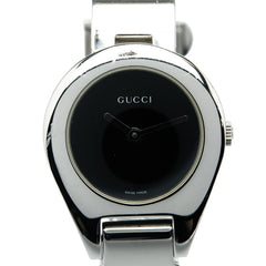 グッチ 腕時計 バングルウォッチ 6700L クオーツ ブラック文字盤 ステンレススチール レディース GUCCI 【中古】