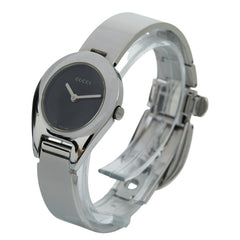 グッチ 腕時計 バングルウォッチ 6700L クオーツ ブラック文字盤 ステンレススチール レディース GUCCI 【中古】