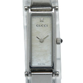 グッチ 1Pダイヤ 腕時計 バングルウォッチ 1500L クオーツ シルバー文字盤 ステンレススチール レディース GUCCI 【中古】