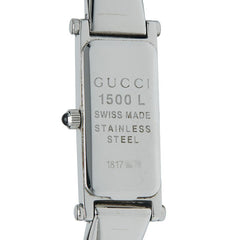 グッチ 1Pダイヤ 腕時計 バングルウォッチ 1500L クオーツ シルバー文字盤 ステンレススチール レディース GUCCI 【中古】