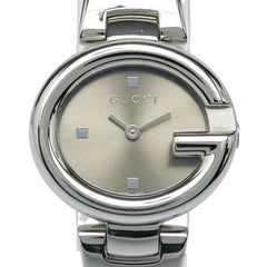 グッチ Gバルーン 腕時計 バングルウォッチ 134.5 クオーツ ブラウン文字盤 ステンレススチール レディース GUCCI 【中古】