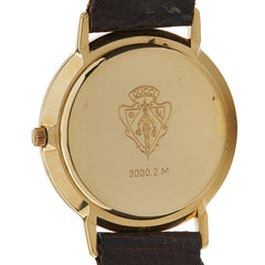 グッチ 腕時計 3000.2.M クオーツ ゴールド文字盤 ステンレススチール レザー メンズ GUCCI 【中古】