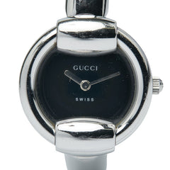 グッチ 腕時計 バングルウォッチ 1400L クオーツ ブラック文字盤 ステンレススチール レディース GUCCI 【中古】