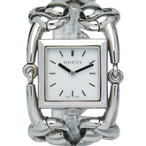 グッチ シニョーリア 腕時計 116.3 クオーツ ホワイト文字盤 ステンレススチール レディース GUCCI 【中古】