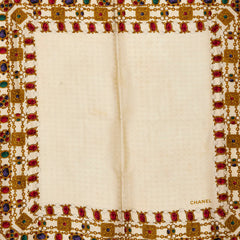 シャネル ジュエリー 宝石柄 スカーフ ベージュ マルチカラー シルク レディース CHANEL 【中古】
