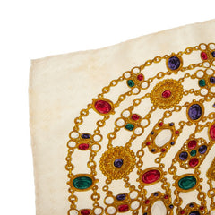 シャネル ジュエリー 宝石柄 スカーフ ベージュ マルチカラー シルク レディース CHANEL 【中古】