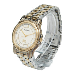 バーバリー 腕時計 クオーツ ベージュ文字盤 ステンレススチール メッキ レディース BURBERRY 【中古】