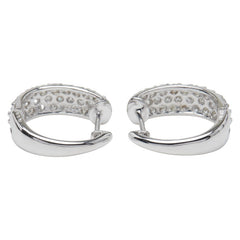 K18WG ホワイトゴールド ダイヤ1.00ct フープ ピアス レディース 【中古】