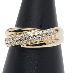 K18YG イエローゴールド ダイヤ0.31ct リング 指輪 レディース 16号 【中古】