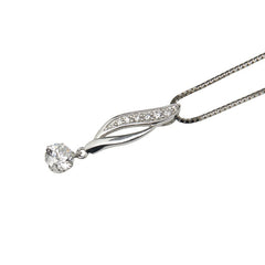 Pt900 プラチナ Pt850 プラチナ ダイヤ0.535ct ダイヤ0.10ct ペンダントネックレス レディース 【中古】