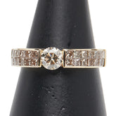 K18YG イエローゴールド ダイヤ0.40ct ダイヤ0.80ct リング 指輪 レディース 13号 【中古】