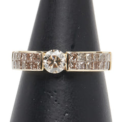 K18YG イエローゴールド ダイヤ0.40ct ダイヤ0.80ct リング 指輪 レディース 13号 【中古】