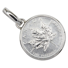 Pt1000 プラチナ Pt900 プラチナ エリザベス2世 カナダ メイプルリーフ 5ドルコイン 硬貨 1/10 OZ ペンダントトップ レディース 【中古】