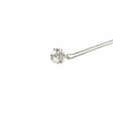 Pt900 プラチナ Pt850 プラチナ ダイヤ0.50ct 1P プチペンダントネックレス レディース 【中古】