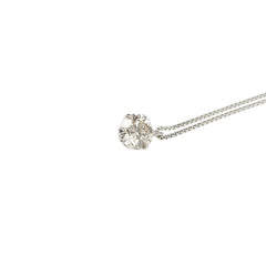 Pt900 プラチナ Pt850 プラチナ ダイヤ0.50ct 1P プチペンダントネックレス レディース 【中古】
