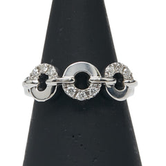 K18WG ホワイトゴールド ダイヤ0.14ct リング 指輪 レディース 10.5号 【中古】