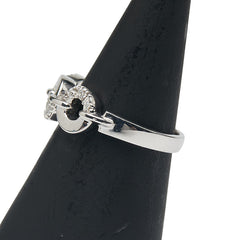 K18WG ホワイトゴールド ダイヤ0.14ct リング 指輪 レディース 10.5号 【中古】