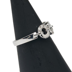 K18WG ホワイトゴールド ダイヤ0.14ct リング 指輪 レディース 10.5号 【中古】