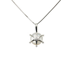 タサキ K18WG ホワイトゴールド マベパール約13.5mm ダイヤ0.08ct ペンダントネックレス レディース TASAKI 【中古】