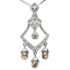 K18WG ホワイトゴールド ダイヤ0.77ct ネックレス レディース 【中古】