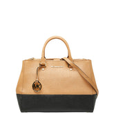 マイケルコース サットン ミディアム トートバッグ ショルダーバッグ 2WAY ベージュ ブラック レザー レディース Michael Kors 中古