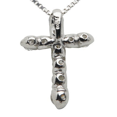 Pt900 プラチナ Pt850 プラチナ ダイヤ0.50ct クロス 十字架 モチーフ ペンダントネックレス レディース 【中古】